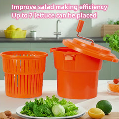 Clivia 2.5 Gal/10 Qt Large Salad Spinner Manual Salad Dryer with Handly for Commercial Restaurant