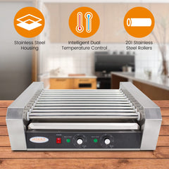 EasyRose Commercial Hot Dog Roller Grill with 5 Rollers (HB-ET-R2-5)