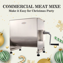 Hakka 20Liter capacity Tank Stainless Steel Manual Meat Mixer (Mixing Maximum 30-Pound for Meat)