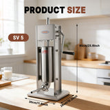 Hakka 5L/11LB Sausage Stuffer with Spanish Churro  Meat Filler Maker Machine