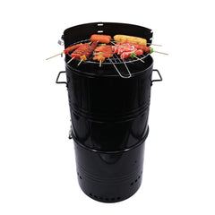 Hakka Vertical Charcoal Smoker, Multi-Function 20 Inch Barbecue and Charcoal Smoker Grill Heavy Duty Round BBQ Grill for Outdoor Cooking Camping