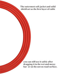 20Feet Professional Guitar Instrument Cable with a red Tweed Coat Angle 1/4 Inch TS to Straight 1/4 Inch TS