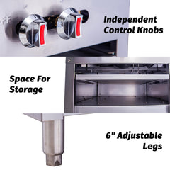 EASYROSE Single Burner Natural Gas Stove 18" Gas Hot Plate Commercial Stove Top Countertop Gas Range 76,000 BTU, ETL Listed