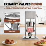 Hakka 5L/11LB Sausage Stuffer with Spanish Churro  Meat Filler Maker Machine