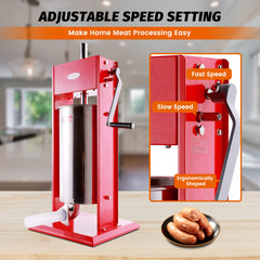 Hakka Sausage Stuffer 2 Speed Spray-painted Vertical Sausage Maker (32lb / 15 Liter)