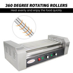 EasyRose Commercial Hot Dog Roller Grill with 5 Rollers (HB-ET-R2-5)