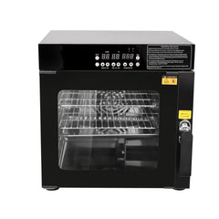 Hakka Bros 3-in-1 Electric Smoker Oven and Dehydrator, 1200W Countertop BBQ Grill with 2 Racks and Side Wood Chip Loader, Stainless Steel
