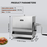 Morgangastro 30L/60lb Meat Mixer Manual Tilt Stainless Steel Sausage Mixing Machine