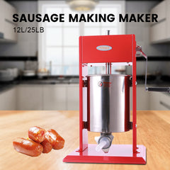 Hakka 25 Pound Sausage Stuffer 2 Speed Spray-painted Vertical Sausage Filler