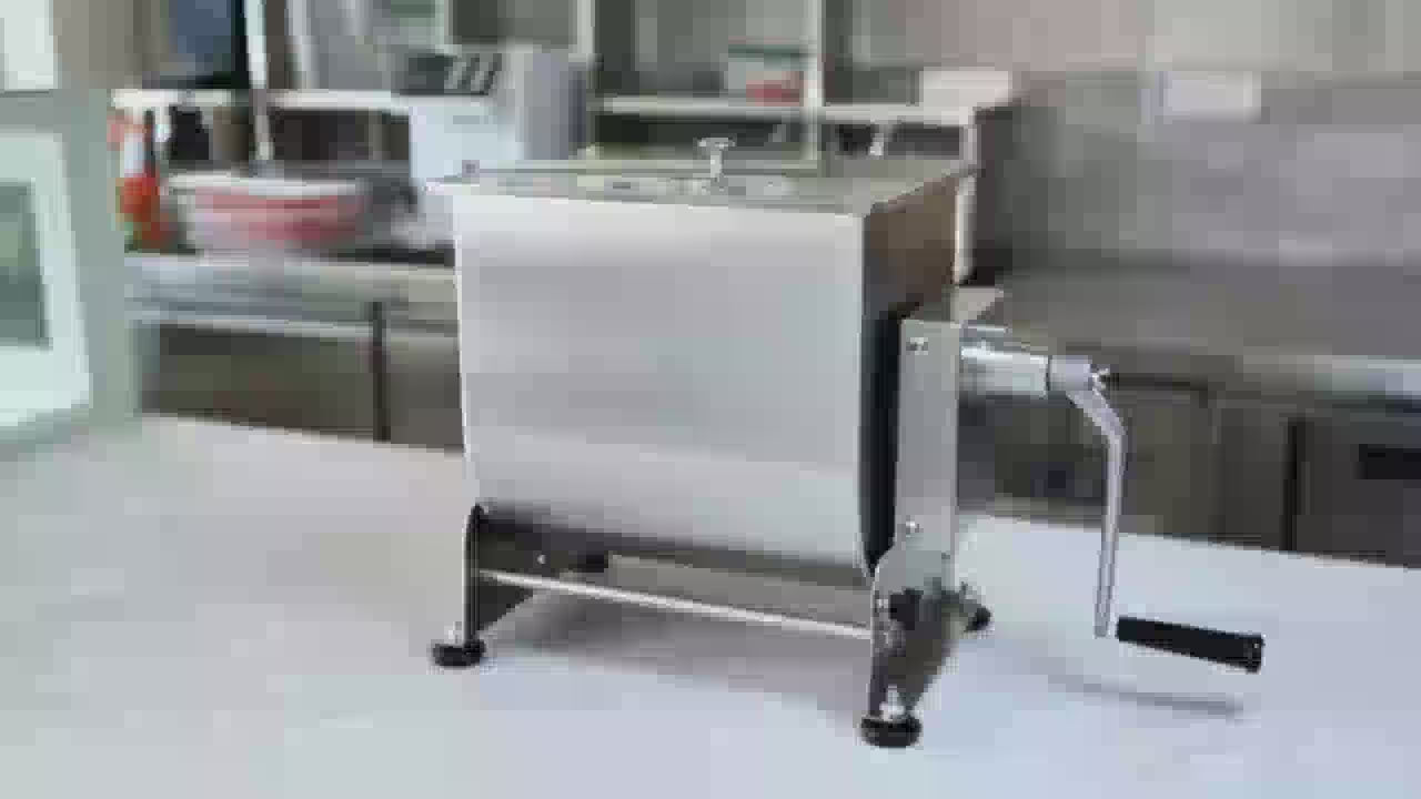 Hakka 22.5L/45lb Manual Meat Mixer, Tilting Stainless Steel Tank Commercial Sausage Mixer