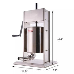 Hakka 22 Lb/10L Stainless Sausage Stuffer 2 Speed Vertical Meat Filler