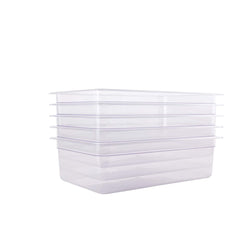 Clivia 1/1 Size 6-Pack Food Pan Full Size Clear Polycarbonate Food Pans 6" Deep Commercial Hotel Pans for Party, Restaurant, Hotel