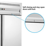 1150L Double Door Upright Chiller Commercial Refrigerator Temp : +2~+8℃