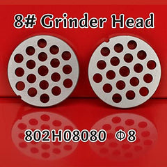 Hakka #8 Stainless Steel Meat Grinder Cutting Plates (Φ8&Φ8)