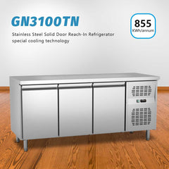 400L Counter Chiller Commercial Refrigerator +2~+8℃