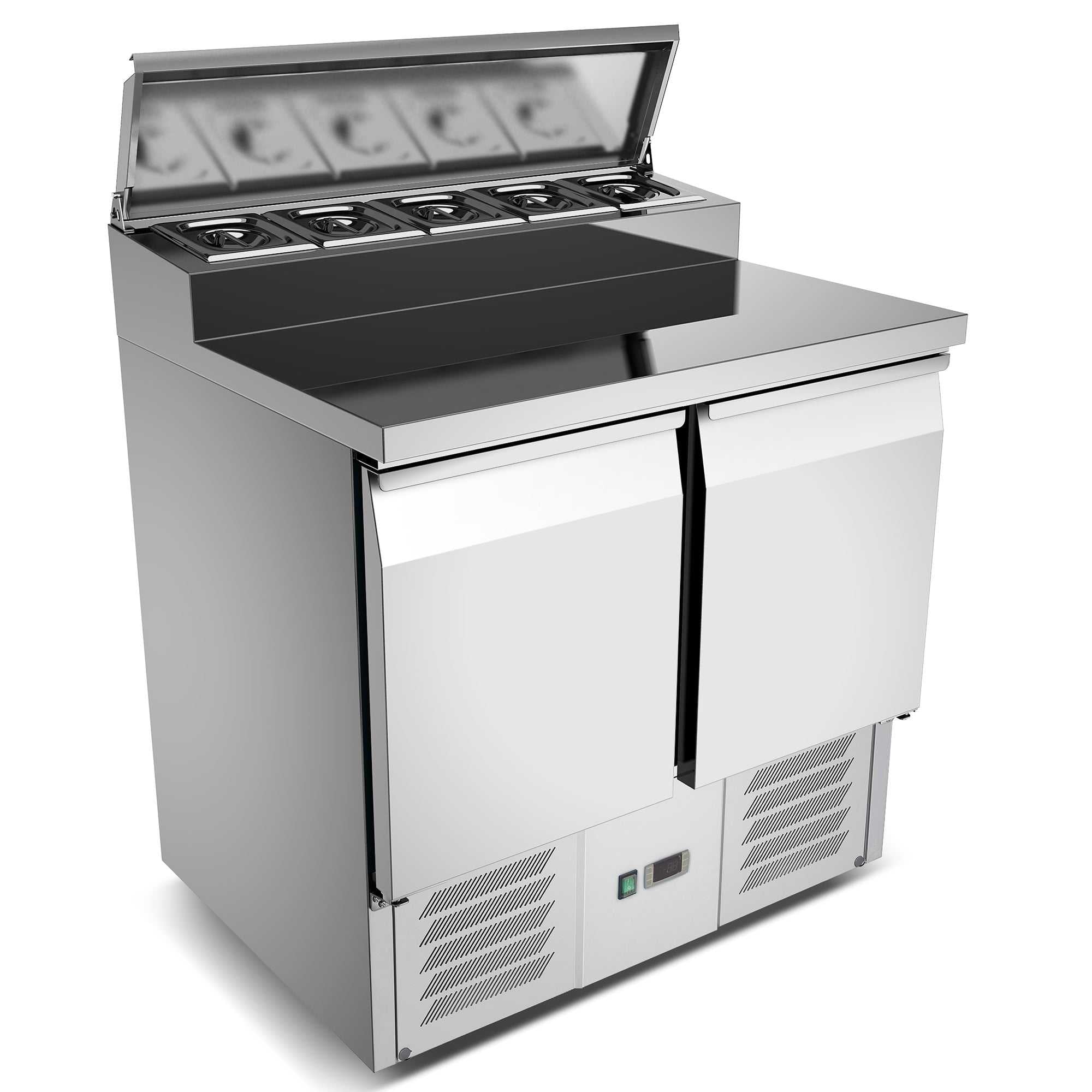 Carina Refrigerated Salad Workbench Stainless Steel Pizza and Salad Preparation Counter Commercial Display Case