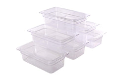 Clivia 6 Pack 1/3 Size Food Pan 2.5" Deep Polycarbonate Storage Prep Container