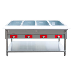 EasyRose Steam Table Food Warmer Buffet 4 Pans Steamer 2000W Restaurant Bain Marie