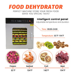 Hakka 16 Trays Food Dehydrator Fruit Vegetable Drying Adjustable Time Temp