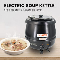 EasyRose 11Qt Soup Warmer Commercial Soup Kettle Warmer with Hinged Lid and Detachable Stainless Steel Pot