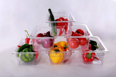 Clivia 6 Pack 1/3 Size Food Pan 2.5" Deep Polycarbonate Storage Prep Container