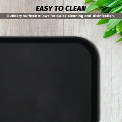 Hakka 6 Pack Restaurant Grade Non-Slip Tray,Fiberglass Serving Trays,Rectangular,17.9 x 13.9 Inch,Plastic,Black