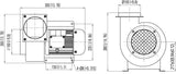 Hakka Centrifugal Blower, Multi-Wing Centrifugal Fan Rectangular Shaded Pole Specialty Blower with Flange, 1400 M2/H Air Flow, 500 CFM, 3300 RPM, 110V/60Hz, 11 amps
