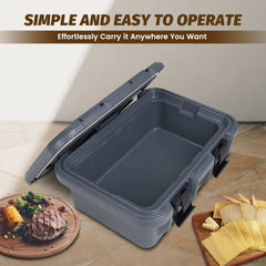 Hakka 22.5L Insulated Food Pan Carrier, Stackable and Loader, Suit for Restaurant, Canteen, Outdoor Banquets, Black